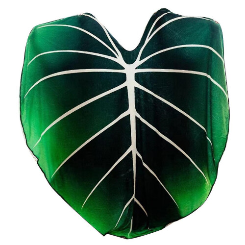 (black, 150*220CM) Leaf Blanket Green Plant Throw Blankets