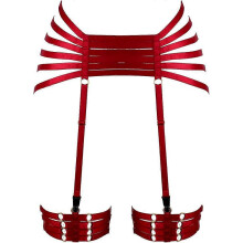 Punk Garter Belt Leg Harness for Women Elastic Strappy Hollow Out Thigh Stockings Suspende