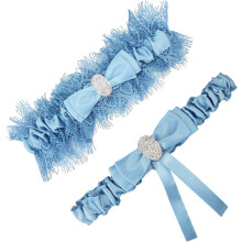 2 PCS Blue Wedding Garters Bridal Garter Set Stretchy Lace Bridal Accessories for Women