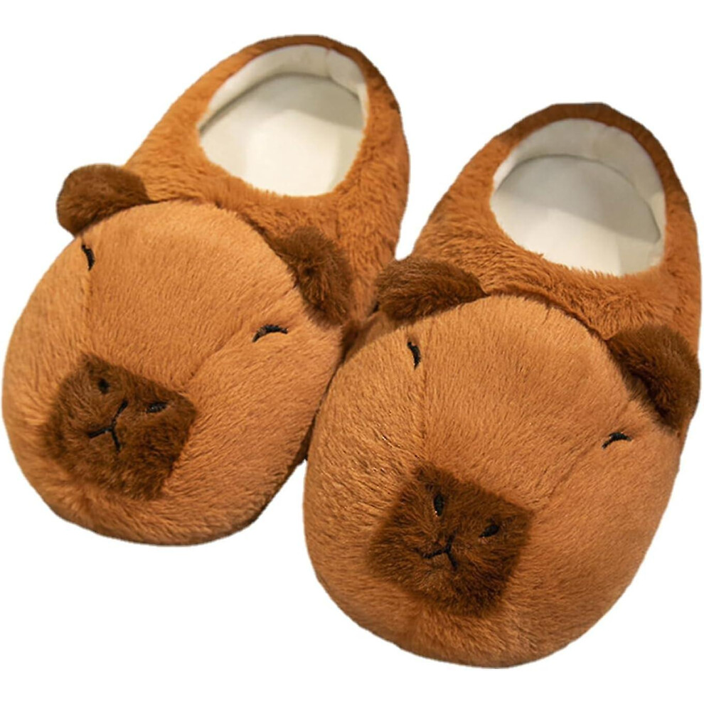 Cute Capybara Slippers Retro Soft Plush Lightweight Waterproof Winter House Slippers Thermal Faux Fur Slippers Slippers With Cozy Faux Fur Winter Wool