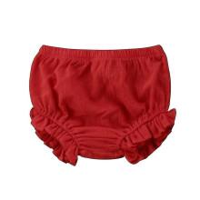 (Red, 90) Baby Ruffles Shorts, Cotton Nappy Diaper Covers Cute Panties