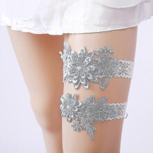 (Sky Blue) 2pcs/set Womens Wedding Bridal  Lace Garters Belts Suspenders Party Accessories Gifts