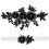 (Black) 2 Pieces Elastic Garters With Rhinestone Flower Lace 1