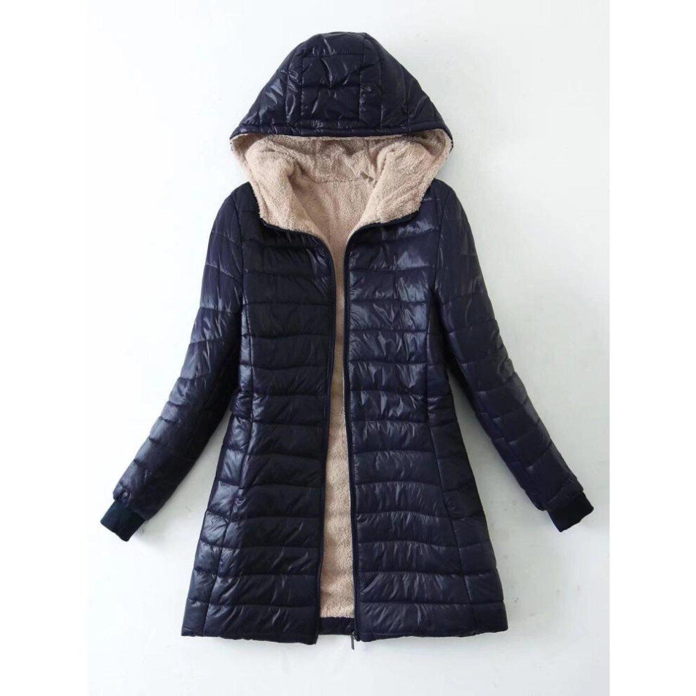 (as the picture, S) Autumn And Winter New Long Hooded Plush Cotton Jacket Warm Top For Women Outerwear Woman Fashion Clothing Winter Clothing