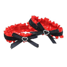 1 Pair Sexy Heart Leg Garter Belt Band Bowknot Harness Lace Punk Thigh Ring Stocking Adjustable Cosplay Lingerie Accessories