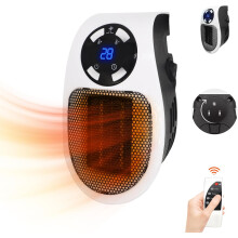 Top Heat Plug in Heater for Indoor, Upgrade 500W Mini Space Heater as Seen on TV, Wall Outlet Quiet Space Heater with Adjustable Thermostat & Timer