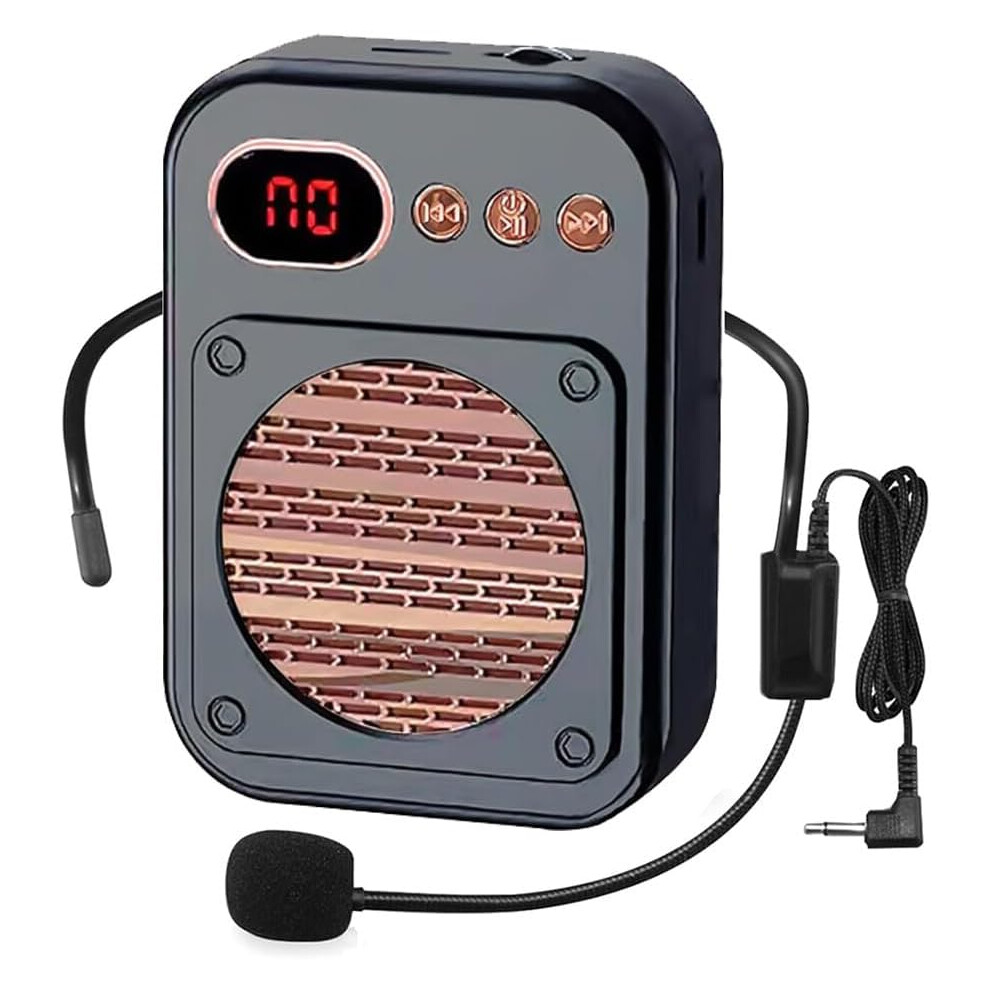 Veeki Portable Voice Amplifier,Bluetooth Rechargeable Personal Voice Amplifier, Pa System Speaker Power Amplifiers Loudspeaker For Teachers(S25 Wired Beige)