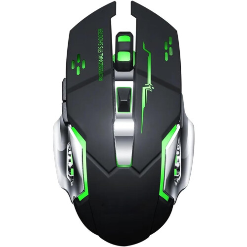 Rechargeable Wireless Bluetooth Gaming Mouse with 7-Color Rainbow RGB ...