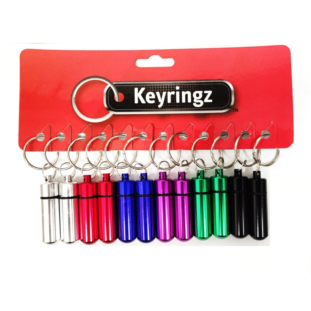 Chame Pill Box Medicine Holder Drug Keychain Container Keyring Tablets Case - 12 Pack