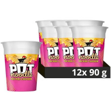 Pot Noodle Piri-Piri Chicken Instant Snack vegetarian quick to make noodles 12x 90 g