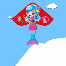 (Mermaid) 1.4m 3d Dragon Mermaid Peacock Parrot Kite For Kids Nylon Kitetoys Fly Kites