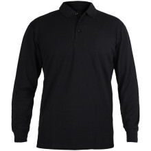 (Black, M) Mens Polo Shirt Plain Casual Breathable LongSleeve
