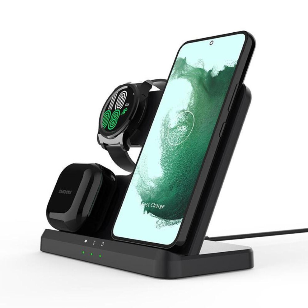 (black) 30w 3 In 1 Wireless Charger Stand For Samsung S22 S21 S20 Ultra Galaxy Watch 5 4 3 Active 2/1 Buds Qi Fast Charging Dock Station