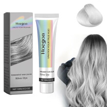 Silbergraue nat¹rliche Haarf?rbecreme, silberne Haarfarbe f¹r Unisex, modische, langanhaltende