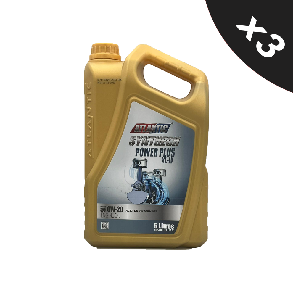 Atlantic 0W-20 Fully Synthetic Engine Oil Acea C5 Api Sn+ Vw 508/509 3X5l 5056820524191
