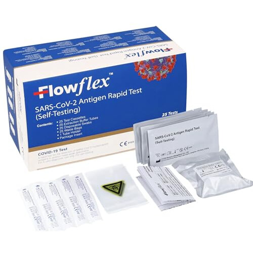 Flowflex One Step Lateral Flow Test Kit | 25 Tests | One Step Test for Covid-19 Self Testing Rapid Test | UK Supplied