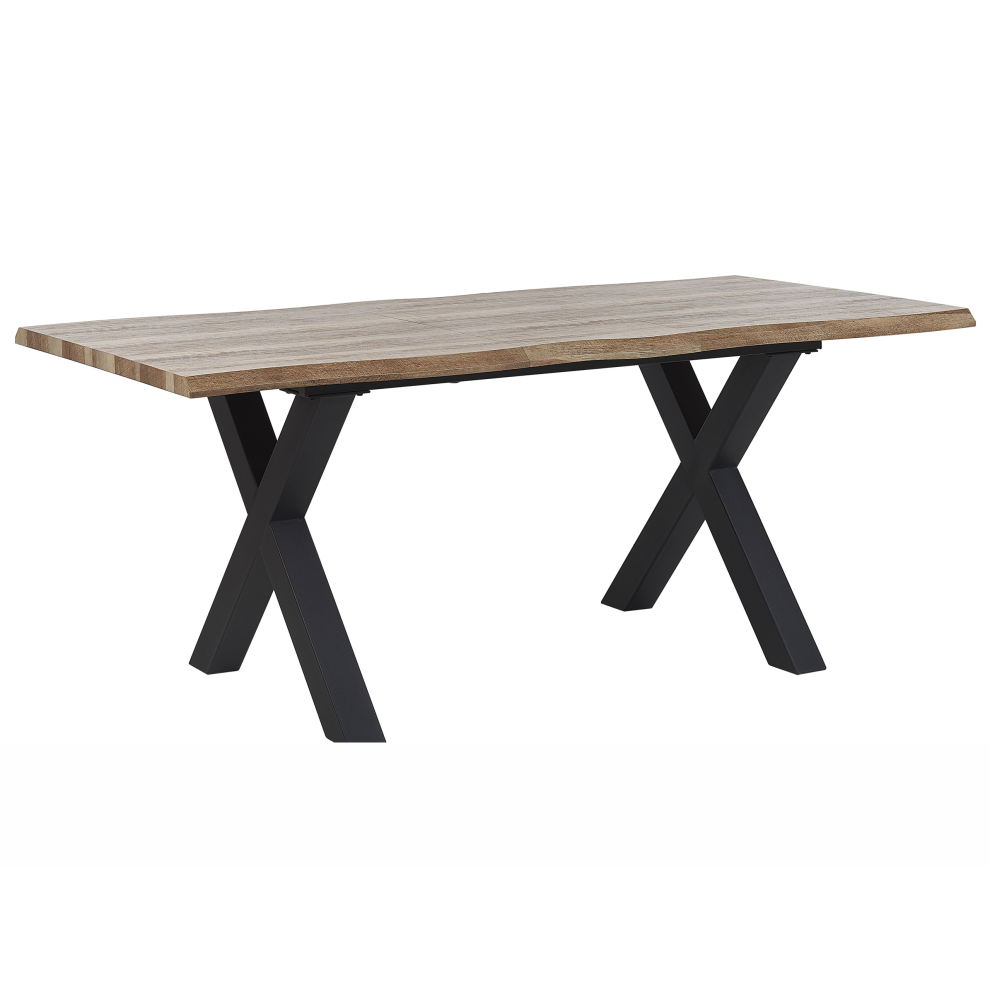 Extending Dining Table BRONSON Dark Brown 140/180 cm 90 cm