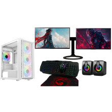 Gaming PC Luna White Dual Monitor core i7|16GB RAM 128GB +1TBGT710 2GB