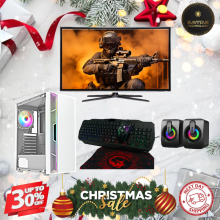 Fast Gaming PC Bundle Luna White Core i3 GT 710 2GB 16GBRAM 128GB +1TB