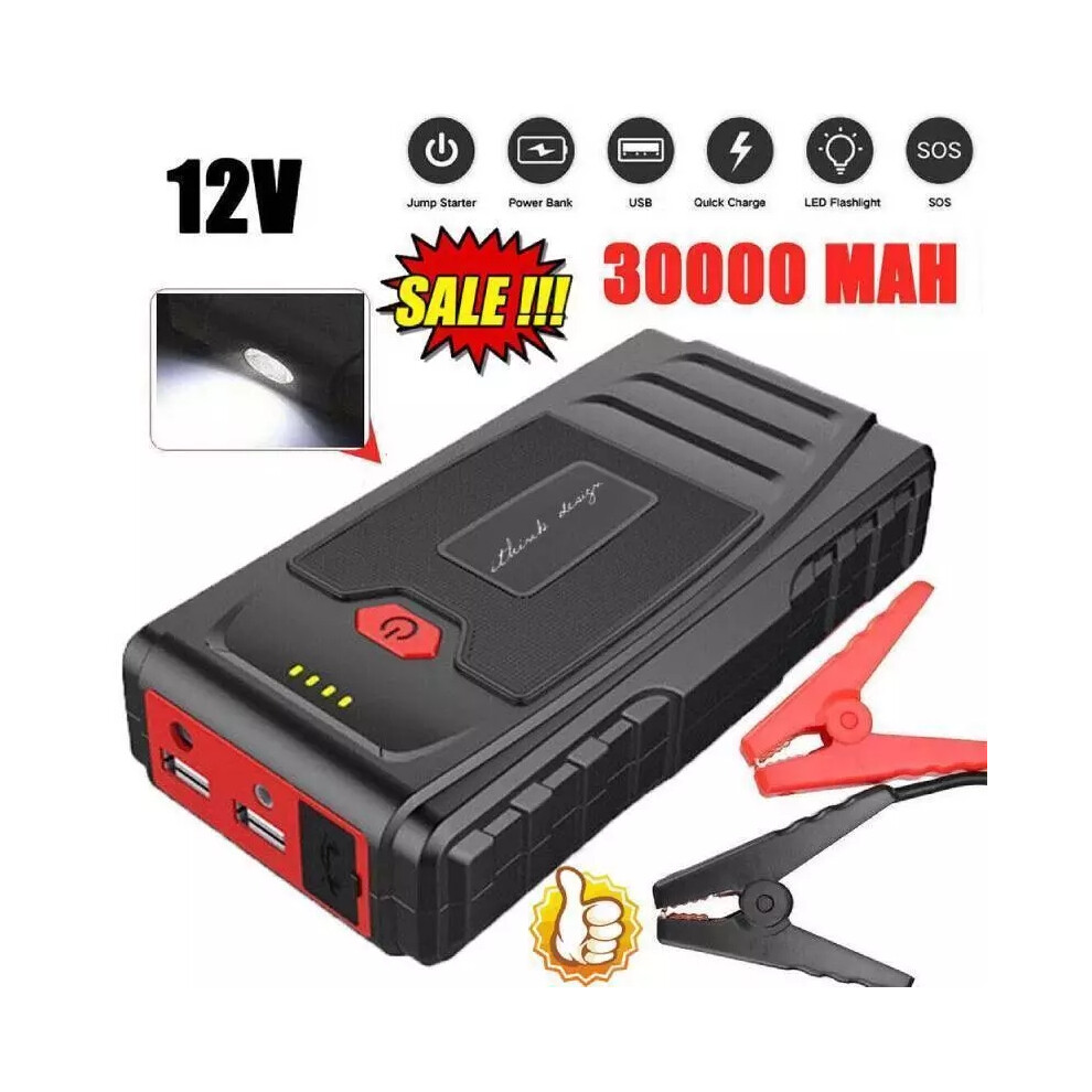 30000mAh Car Jump Starter Booster Jumper Box Portable Power Bank Battery Charger