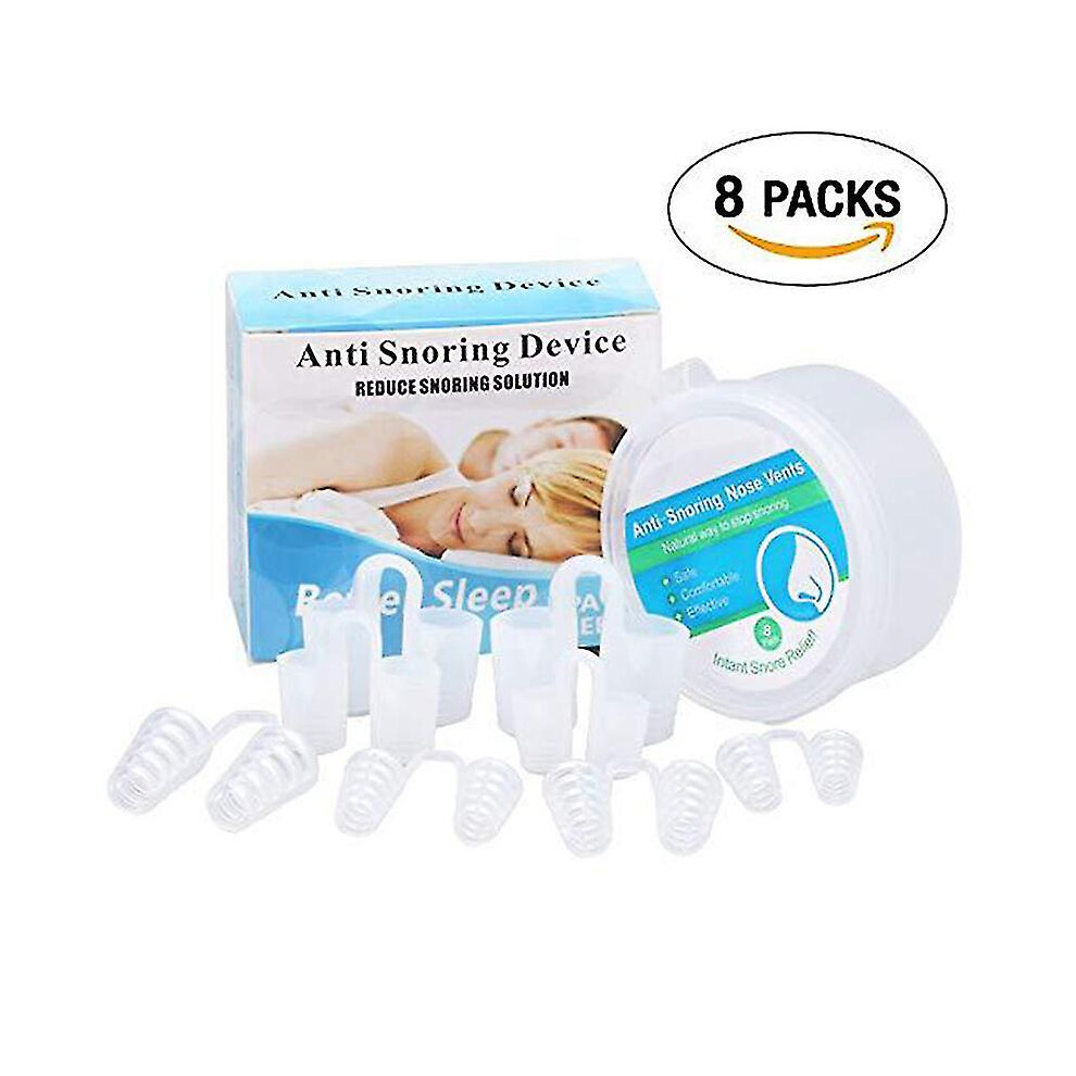 8pcs Stop Snoring Nose Vents Clip Anti Snore Sleep Apnea Nasal Dilators Device