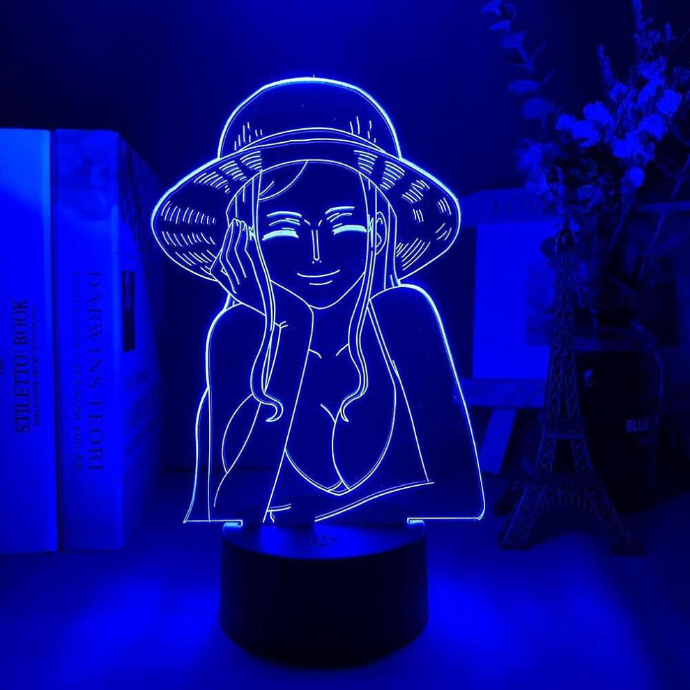 Shxx 3d Lamp Bedside 3d Visual Night Light Gifts One Piece Nami Led Lamp Anime For Kids Bedroom Decor 3d Illusion Desk Night Light For Holidays Xmas B