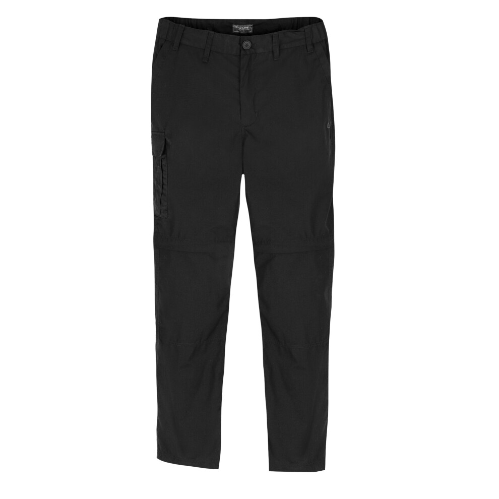 (34R, Black) Craghoppers Mens Expert Kiwi Convertible Tailored Cargo Trousers