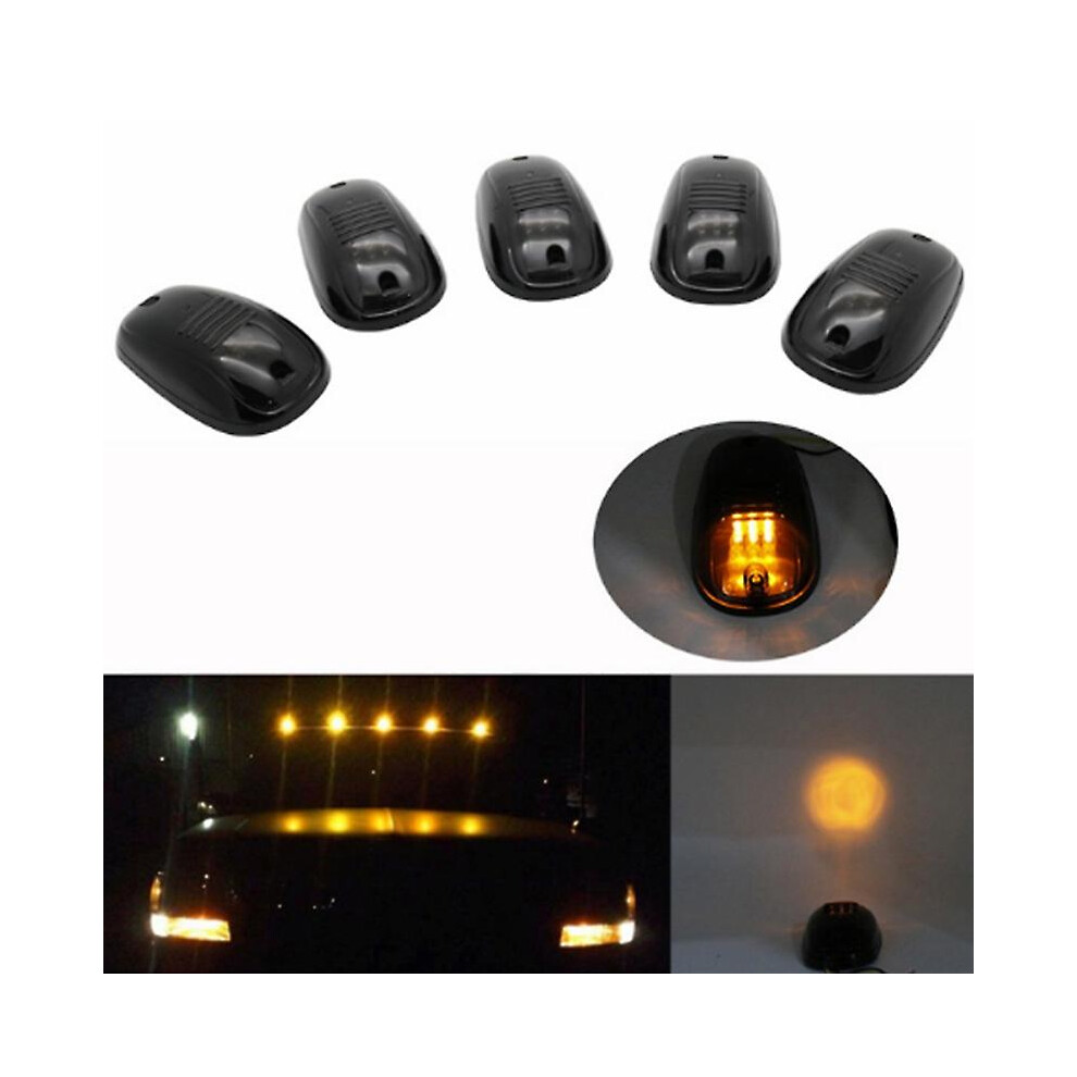 ( Set) 5Pcs Yellow Led Cab Roof Top Marker Running Clearance Lights For Ford Truck Suv Pickup 4X4 Top Marker Running Right Amber/Light 8795863225746
