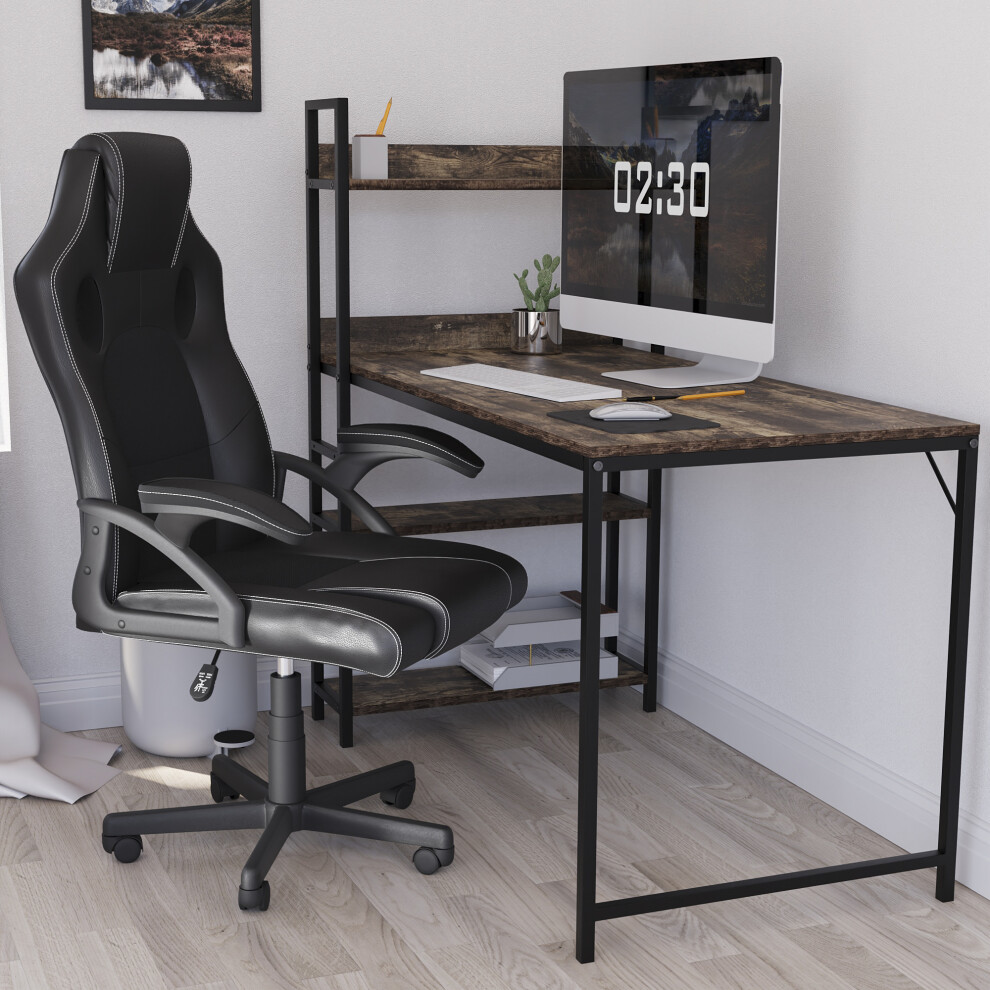 (Black) Coma Racing Gaming Chair Home Office Study UKFR