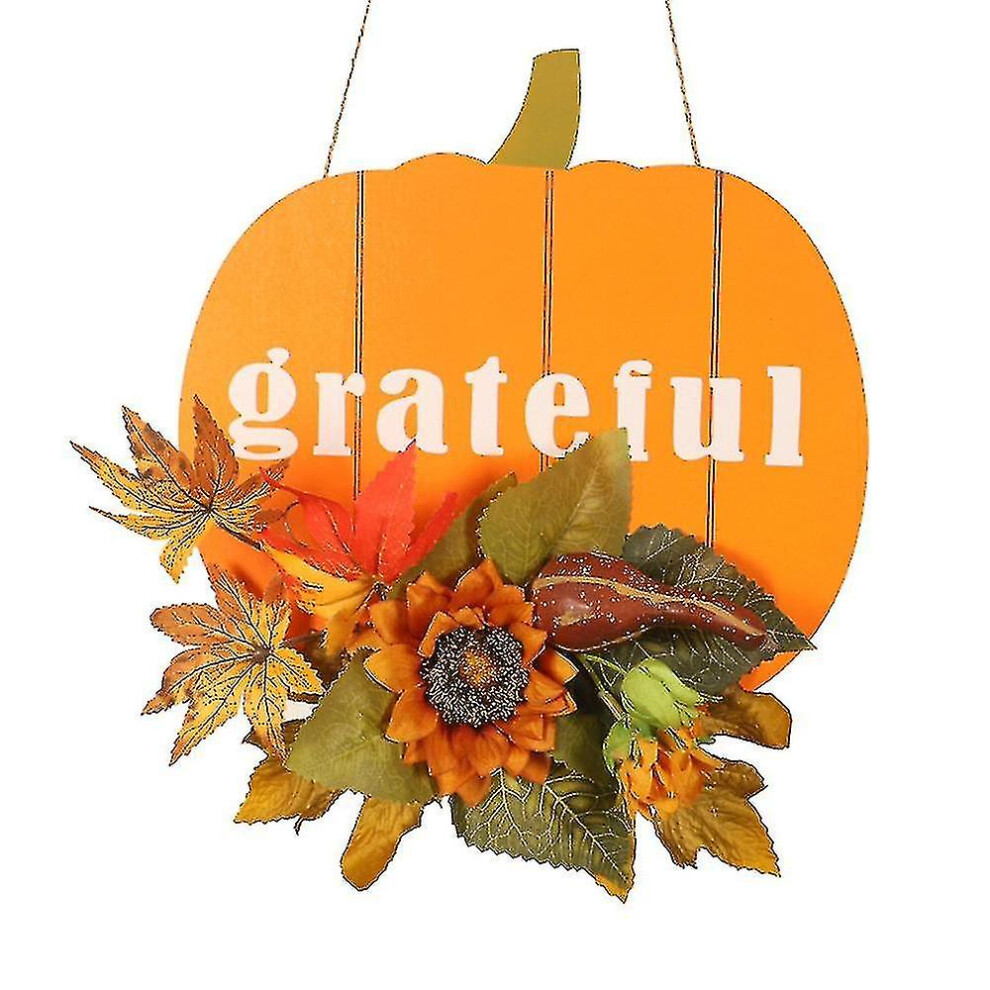 Décoration de Thanksgiving Pendentif en bois pour citrouille et maison en érable