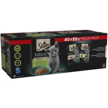 Sheba Sauce Collection Cat Food Pouch for Kitten Mixed Selection in Gravy 40x85g