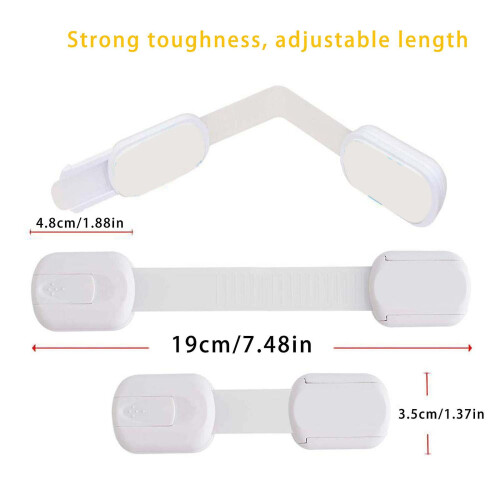6 Pack Safety Strap Locks for Fridge,  Adjustable Child Safety Drawer Latch, No Drilling Required, Easy Installation 1