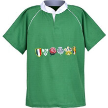 (Green, L) Kid's Rugby Six Nations Half Sleeve T-Shirt