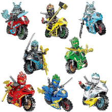 Ninja Series Motorcycle Racing 8 Models 1 Set Of Children's Assembled Building B