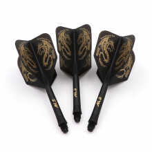 (Black Beauty) Ak5 Integrated Dart Shaft Dart Flights Big Wing Shape-size M-28mm