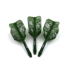 (Green Skull) Ak5 Integrated Dart Shaft Dart Flights Big Wing Shape-size M-28mm