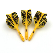 (Yellow Skull) Ak5 Integrated Dart Shaft Dart Flights Big Wing Shape-size M-28mm