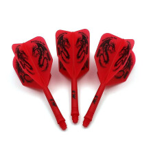 (Red Dragon) Ak5 Integrated Dart Shaft Dart Flights Big Wing Shape-size M-28mm