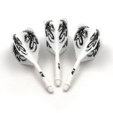 (White Dragon) Ak5 Integrated Dart Shaft Dart Flights Big Wing Shape-size M-28mm