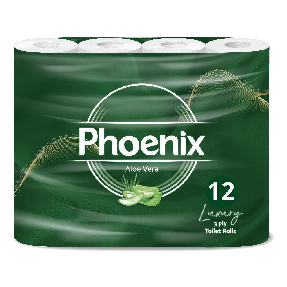 Phoenix 12 Rolls Aloe Vera 3 Ply Quilted Toilet Tissue