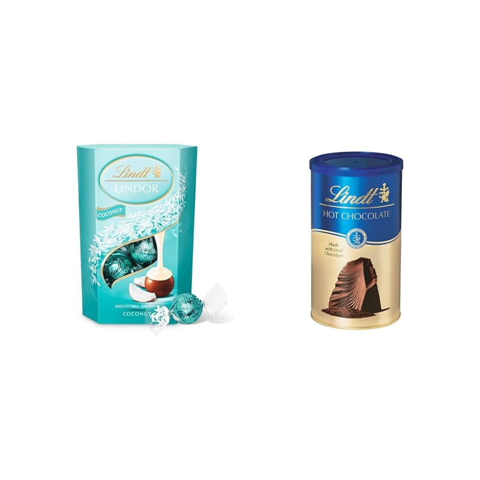 Lindt Lindor Coconut Milk Chocolate Truffles Box Approx 16 balls 200g Chocolate Truffles with a Smooth Melting Filling Him or Her Valentines Day 300g