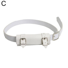 (110cm, white) Pu Leather Belt For Katana Belt Demon Slayer Belt Rapier Ring Strap Belt Holster Sword Belt Waist Sheath Scabbard Holder 110cm