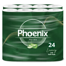 24 Rolls Aloe Vera 3 Ply Phoenix Quilted Toilet Tissue