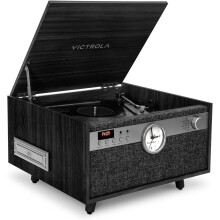 Victrola Century Signature+ Bluetooth 6-in-1 Music Center With Clock, Black