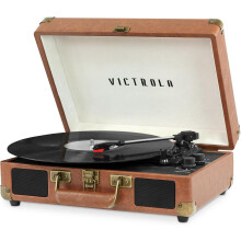 Victrola Journey Bluetooth Suitcase Record Player with Three-Speed Turntable | Brown | VSC-550BT-BRW-INT