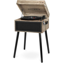 Victrola Liberty 5-in-1 Standing Bluetooth Record Player with 3-Speed Turntable, AM/FM Radio and USB Recording | Oatmeal | VTA-75-FOT-INT