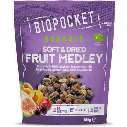 Biopocket Organic Dried Fruit Medley, 567 g