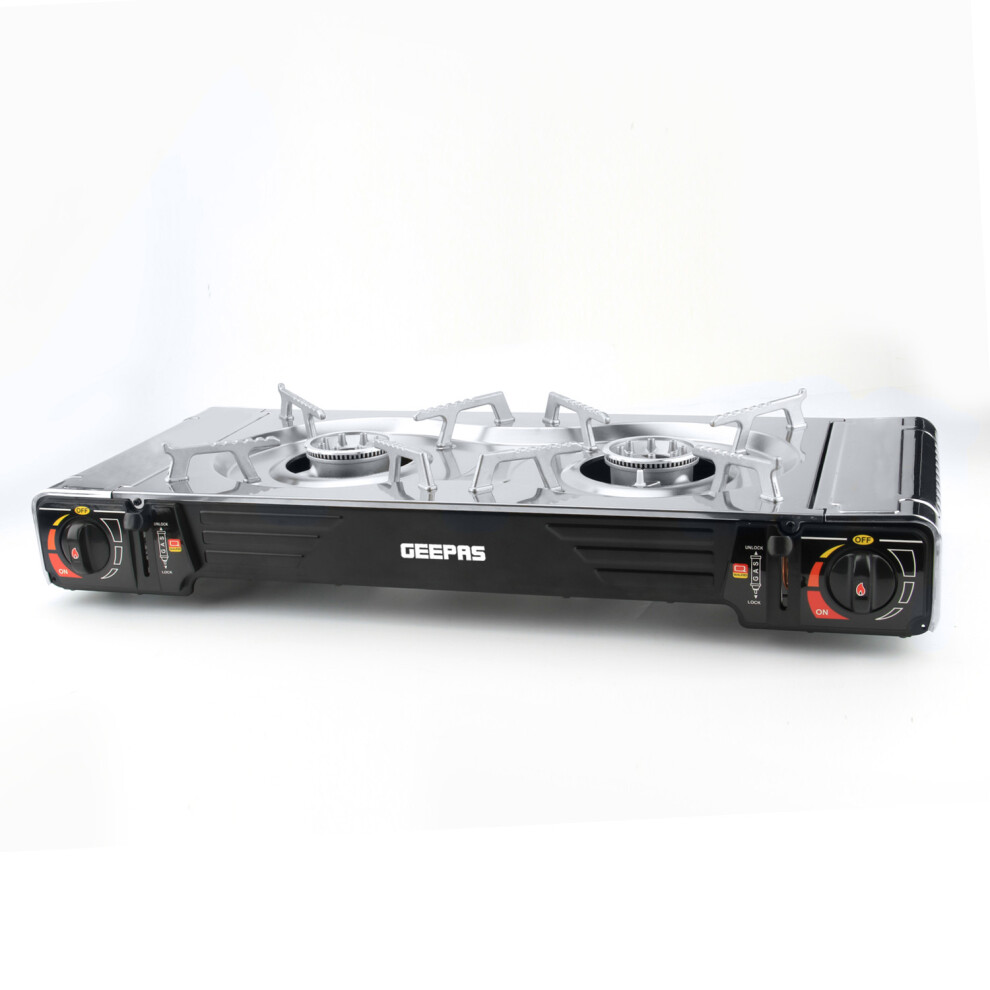 (Double Burner) Geepas Portable Camping Gas Butane Stove Cooker