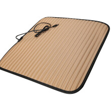 (Beige) Office Heating Small Square Cushion Heating Single Seat Car Seat Cushion