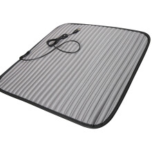 (Gray) Office Heating Small Square Cushion Heating Single Seat Car Seat Cushion